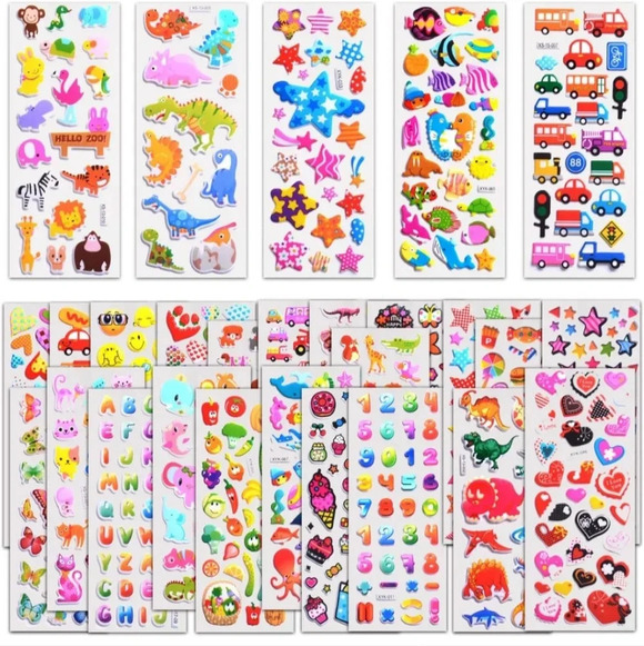 Other - Stickers for Kids 1000+, 3D Puffy Stickers 40 Different Sheets, Cute Sticker bu